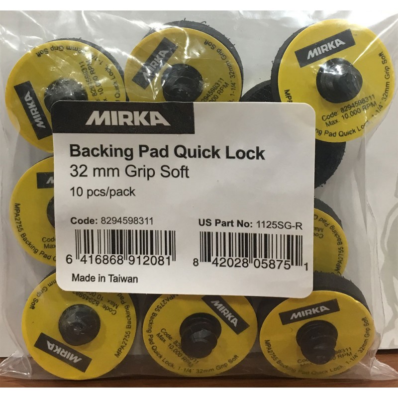 Plateau MIRKA Quick Lock 32mm Grip souple, 10/unité