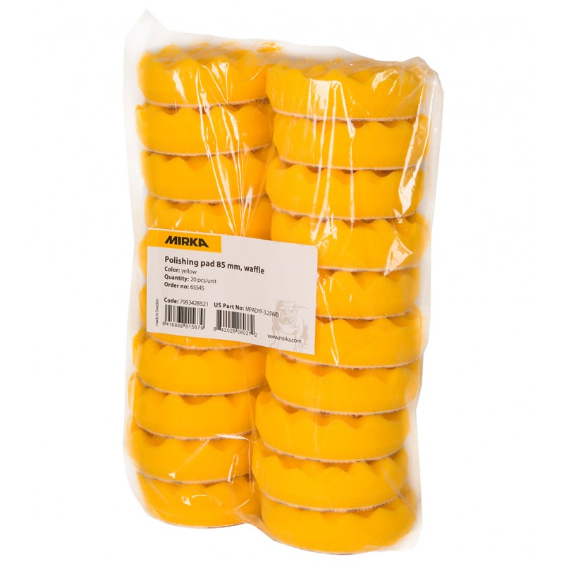 Mousse jaune avec alvéoles Ø 85 x 25 mm, 20/unité