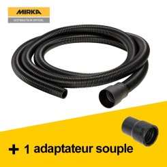 Tuyau d'aspiration 4m Mirka Ø 27mm avec adaptateur (MIN6519411)