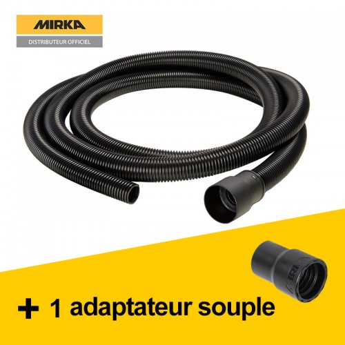 Tuyau d'aspiration 4m Mirka Ø 27mm avec adaptateur (MIN6519411)
