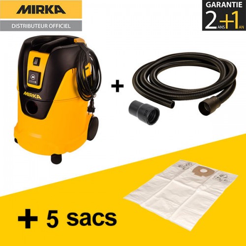 Aspirateur Mirka 1025 L + Tuyau aspiration 4m + 5 sacs