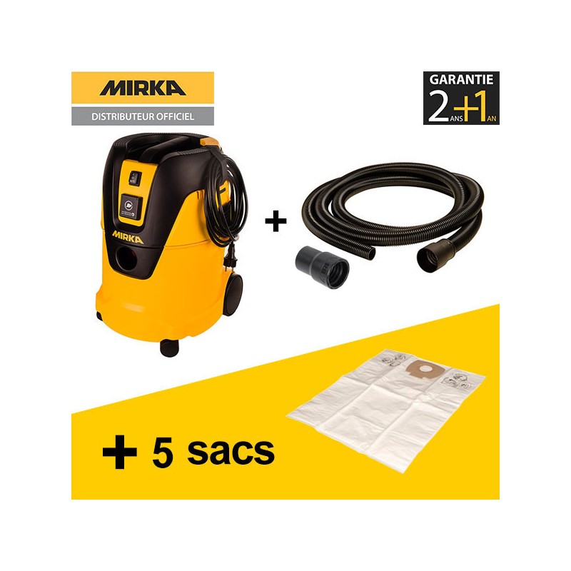 Aspirateur Mirka 1025 L + tuyau + 5 sacs