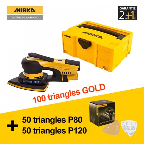 Ponceuse triangulaire Mirka DEOS 663CV Delta + systainer + 100 triangles GOLD