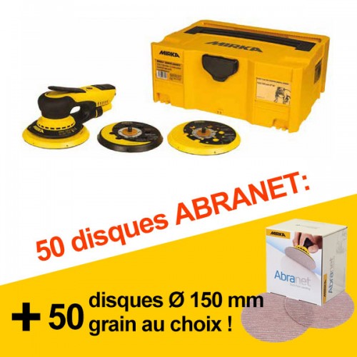 Ponceuse électrique orbitale Mirka DEROS 650CV + 50 disques Abranet 150mm