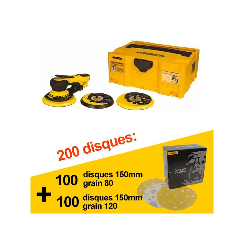 Pack promo : 1 Ponceuse deros MIRKA + 2000 Disques abrasifs GOLD