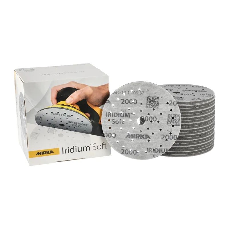 Disques abrasifs Iridium Soft Ø 150 mm, sur mousse, auto-agrippant, Multifit
