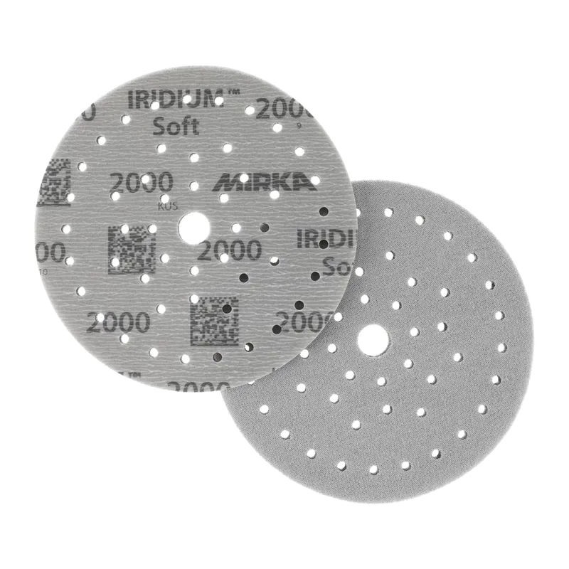 Disques abrasifs Iridium Soft Ø 150 mm, sur mousse, auto-agrippant, Multifit