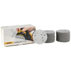 Disques abrasifs Iridium Soft Ø 77 mm, sur mousse, auto-agrippant, Multifit