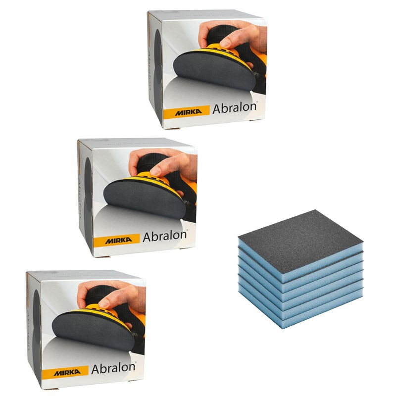 Offre Black Friday 3 boîtes Abralon 150mm + 6 éponges de ponçage manuel Granat