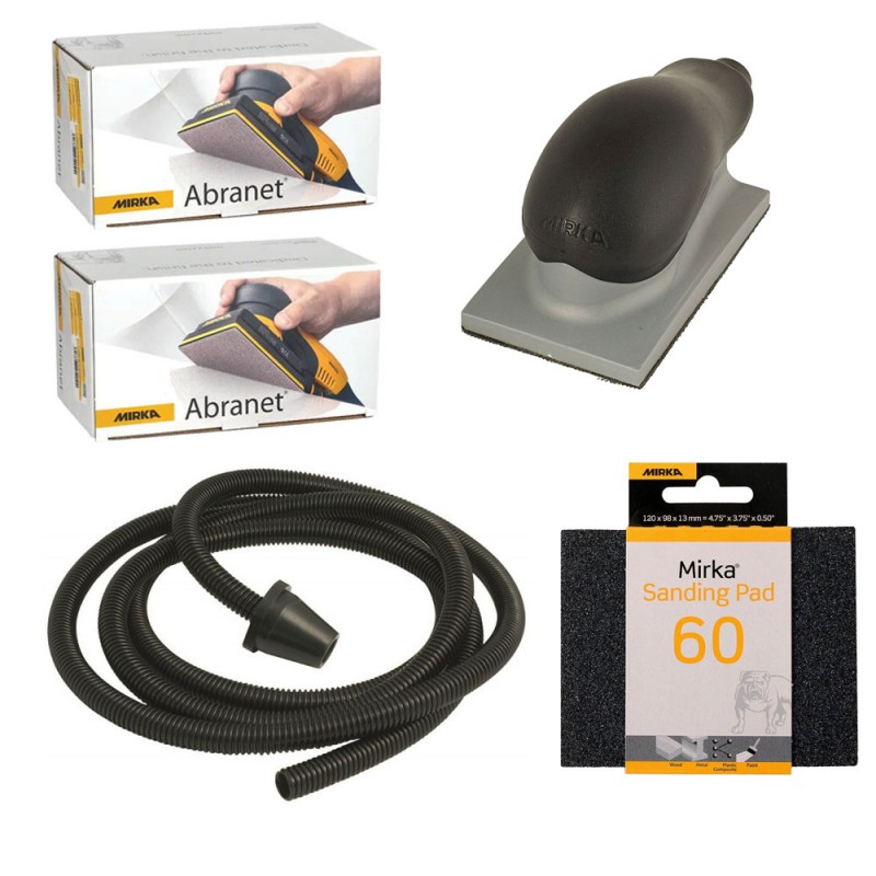 Offre Black Friday Ponçage manuel : cale + tuyau + 2 boîtes Abranet 70x125 mm + eponge 2 faces