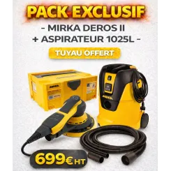 Pack exclusif Mirka DEROS II 5650CV + Aspirateur 1025L + tuyau 4m