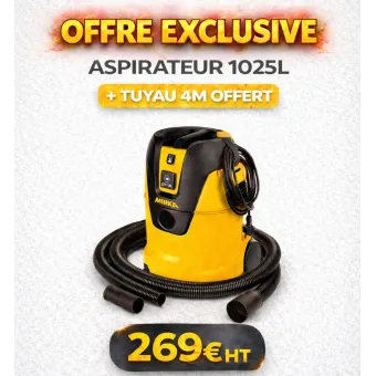 Offre exclusive Aspirateur Mirka 1025L + tuyau 4m offert