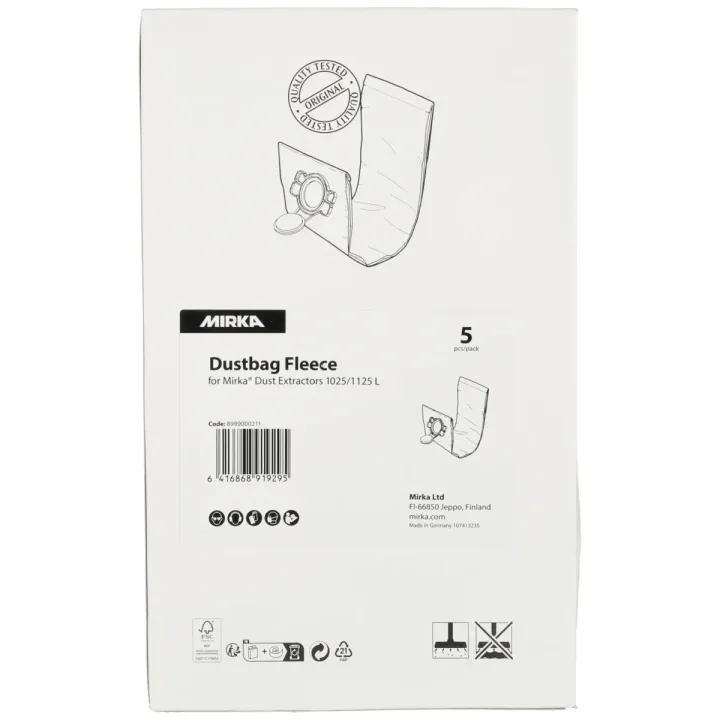 Sacs non tissé extracteur Mirka 1025 L / 1125 L