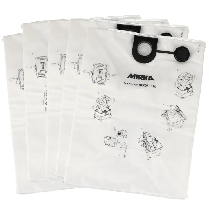 Sacs d'origine en non-tissé pour extracteur de poussière Mirka DEXOS 1230  (référence Mirka MIX1216171)