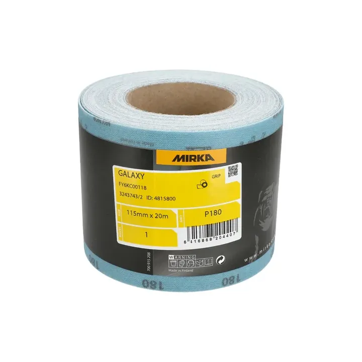 Rouleau abrasif MIRKA Galaxy 115 mm x 20 m – grain céramique auto-affûtant, Multifit