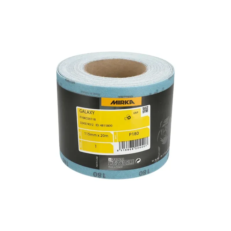 Rouleau abrasif MIRKA Galaxy 115 mm x 20 m – grain céramique auto-affûtant, Multifit