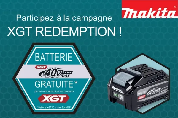 Offre Makita Redemption : batterie XGT 40V offerte  